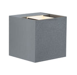 LED Wandleuchte Cybo IP65 eckig 80x80mm 2700K 2x3,5W 2x213lm 230V 40-120 Grad Grau Aluminium