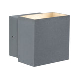 LED Wandleuchte Cybo IP65 eckig 100x100mm 2700K 2x3,5W 2x200lm 230V 85 Grad Grau Aluminium
