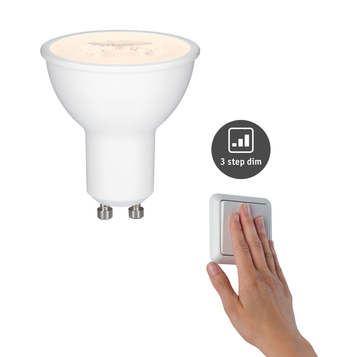 Standard 230V 3-Step-Dim LED Reflektor GU10 460lm 6,5W 2700K dimmbar Weiss
