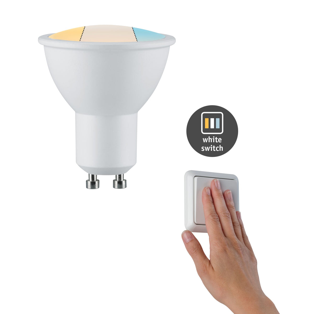 Standard 230V LED Reflektor GU10 470lm 5,9W White Switch Weiss