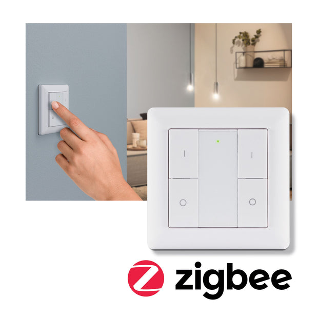 Wandschalter Smart Home Zigbee 3.0 On/Off/Dimm Weiss