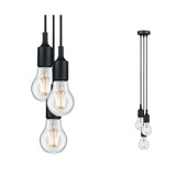 Neordic Pendelleuchte Ketil E27 max. 3x60W Schwarz dimmbar Silikon/Metall
