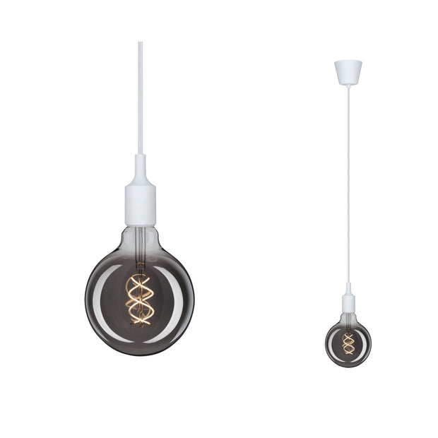 Neordic Pendelleuchte Ketil E27 max. 60W Weiss dimmbar Silikon/Kunststoff