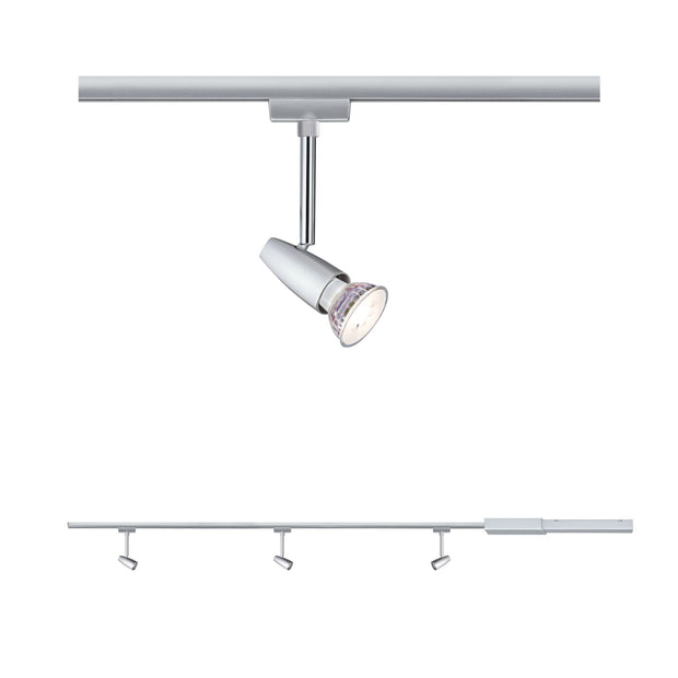 URail Schienenspot Smart Home Zigbee 3.0 Barelli Starterset GU10 max. 3x10W dimmbar 230V Chrom matt/Chrom Smart Home Zigbee