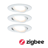 Smart Home Zigbee Set Einbauleuchte Nova Coin + Zigbee Cephei schwenkbar rund 84mm 50 Grad Coin 3x6W 3x470lm 230V 2700K Weiss matt