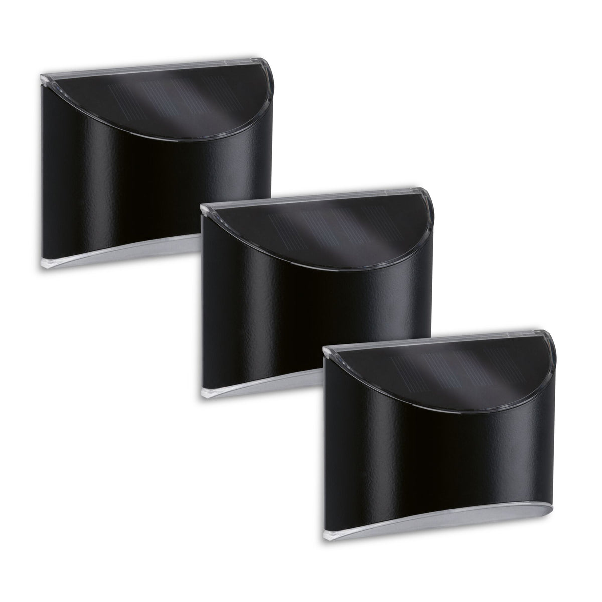 Set Solar LED Wegeleuchte Elliot 3er-Set IP44 3000K 3x5lm Anthrazit