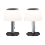 Set Solar LED Tischleuchte Lillesol 2er-Set IP44 3000K 2x45lm Edelstahl
