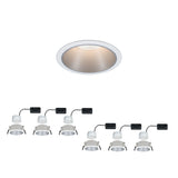 LED Einbauleuchte 3-Step-Dim Cole Coin 6er-Set IP44 rund 88mm Coin 6x6W 6x470lm 230V dimmbar 2700K Weiss/Silber matt
