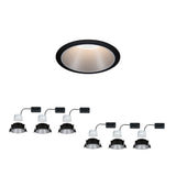 LED Einbauleuchte 3-Step-Dim Cole Coin 6er-Set IP44 rund 88mm Coin 6x6W 6x470lm 230V dimmbar 2700K Schwarz/Silber matt