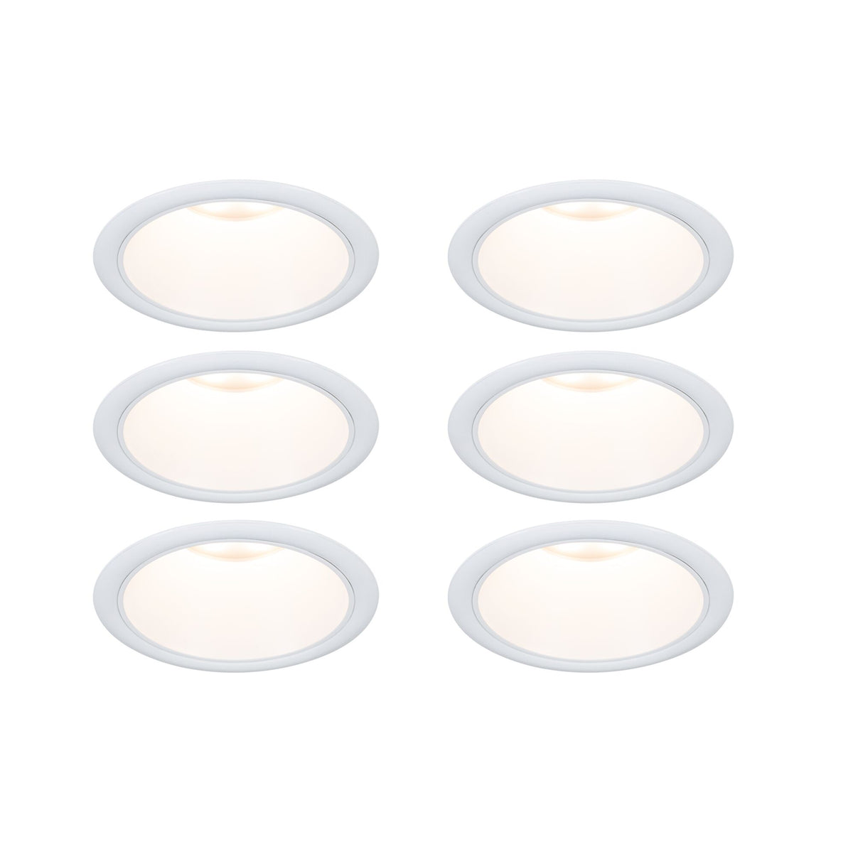 Set LED Einbauleuchte Cole Coin 6er-Set IP44 88mm Coin 6x6W 6x470lm 230V dimmbar 2700K Weiss matt