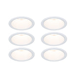 Set LED Einbauleuchte Cole Coin 6er-Set IP44 88mm Coin 6x6W 6x470lm 230V dimmbar 2700K Weiss matt