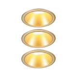 Set LED Einbauleuchte Cole IP44 88mm 2700K 3x6W 3x470lm 230V Gold matt Kunststoff/Alu Zink