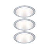 Set LED Einbauleuchte Cole IP44 88mm 2700K 3x6W 3x470lm 230V Silber matt Kunststoff/Alu Zink