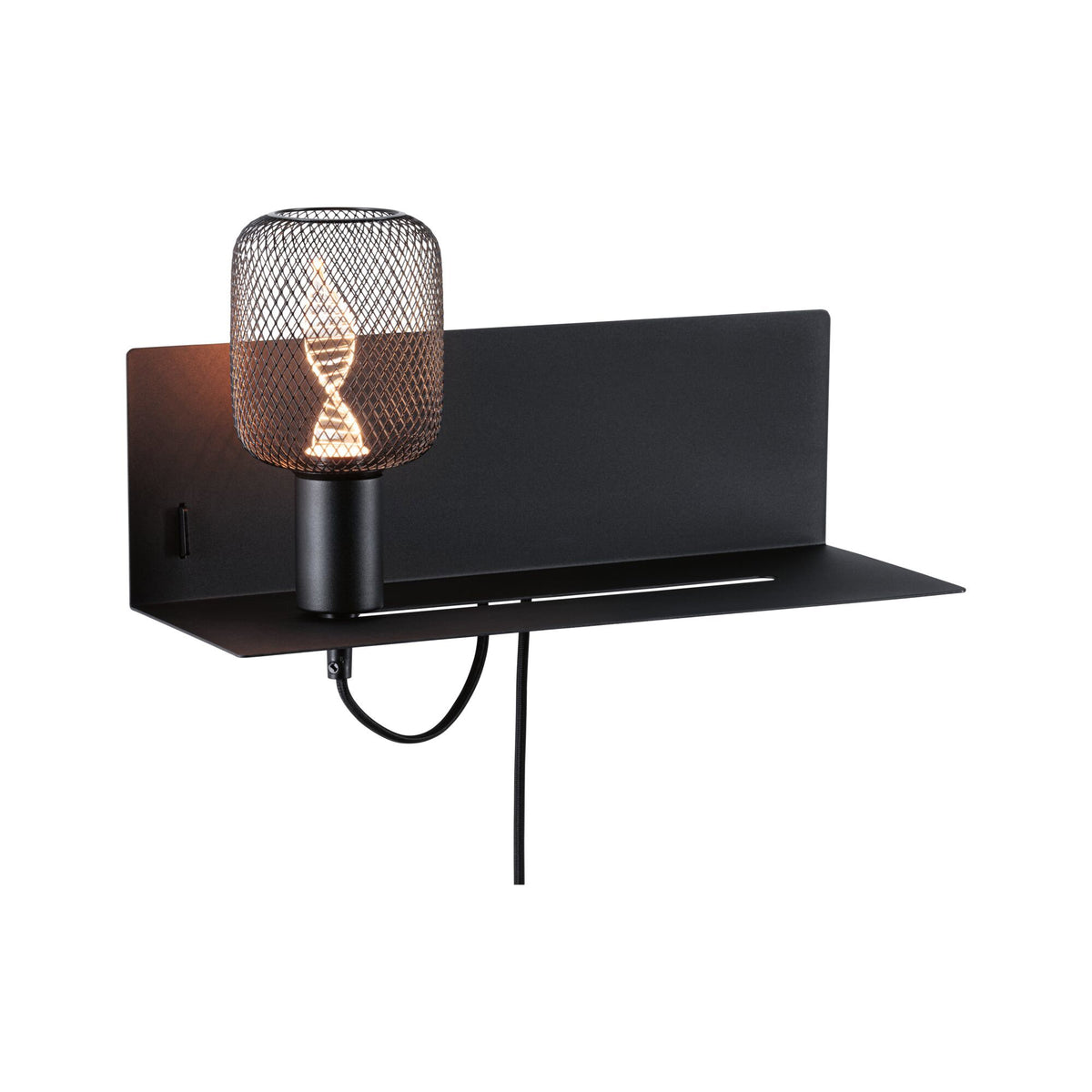 Wandleuchte Devara USB C E27 1800K 110lm 230V 3,5W Schwarz matt