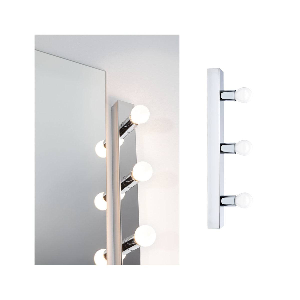 Set Spiegelleuchte Regula II inkl. Leuchtmittel 3-flammig IP44 E14 2700K 3x470lm 230V 3x4,5W dimmbar Chrom/Opal