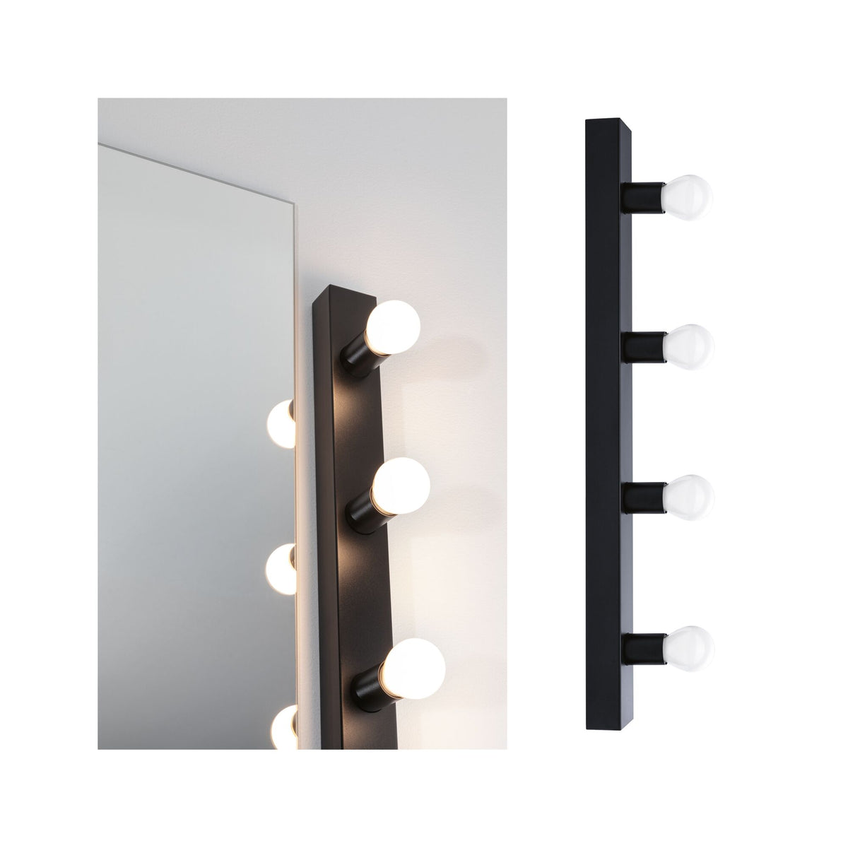 Set Spiegelleuchte Regula II inkl. Leuchtmittel 4-flammig IP44 E14 2700K 4x470lm 230V 4x4,5W dimmbar Schwarz/Opal