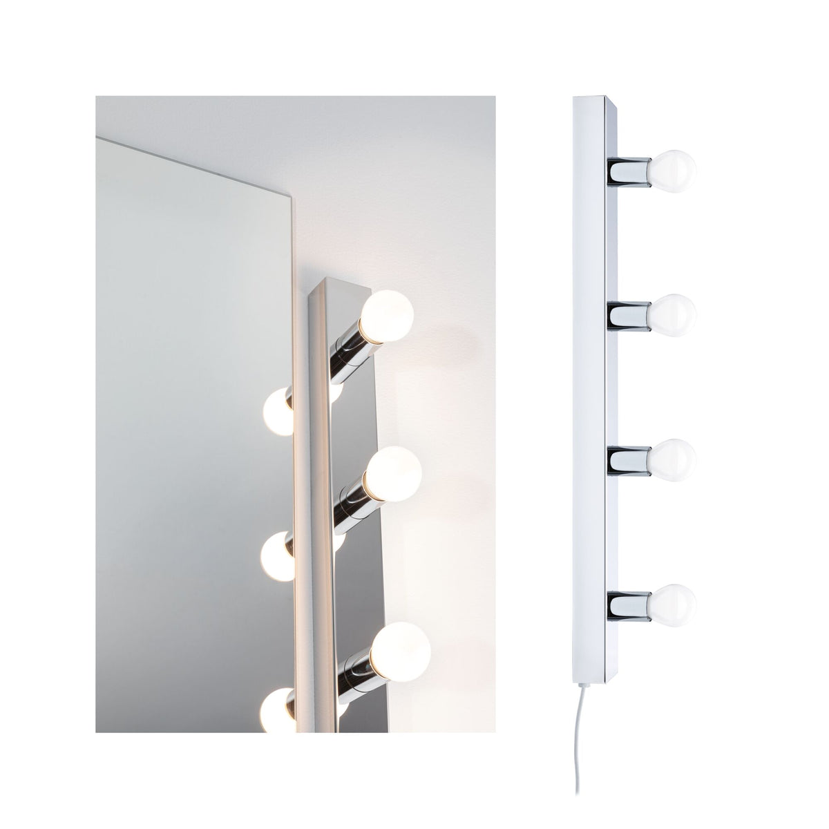 Set Spiegelleuchte Regula II inkl. Leuchtmittel 4-flammig E14 2700K 4x470lm 230V 4x4,5W dimmbar Chrom/Opal
