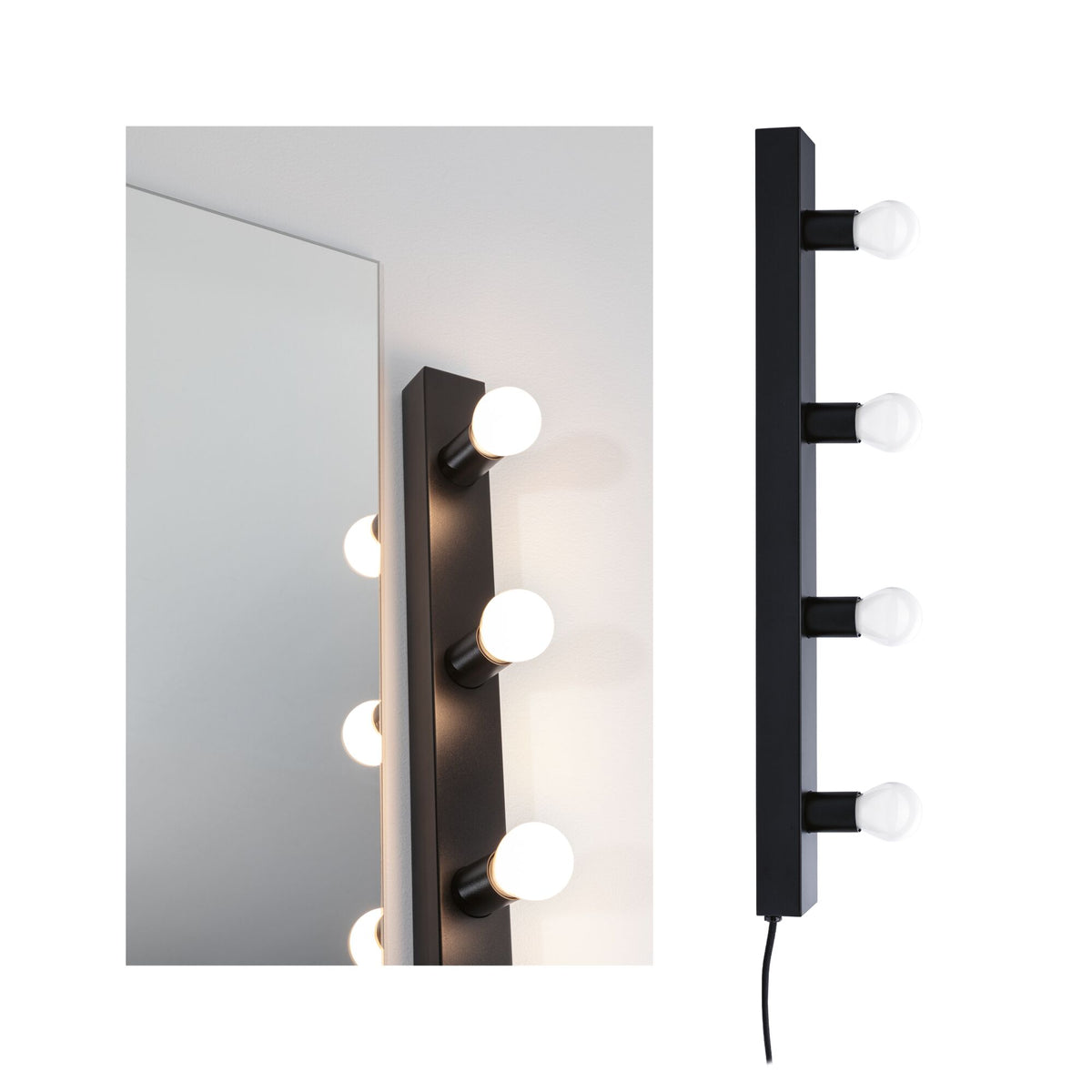 Set Spiegelleuchte Regula II inkl. Leuchtmittel 4-flammig E14 2700K 4x470lm 230V 4x4,5W dimmbar Schwarz/Opal