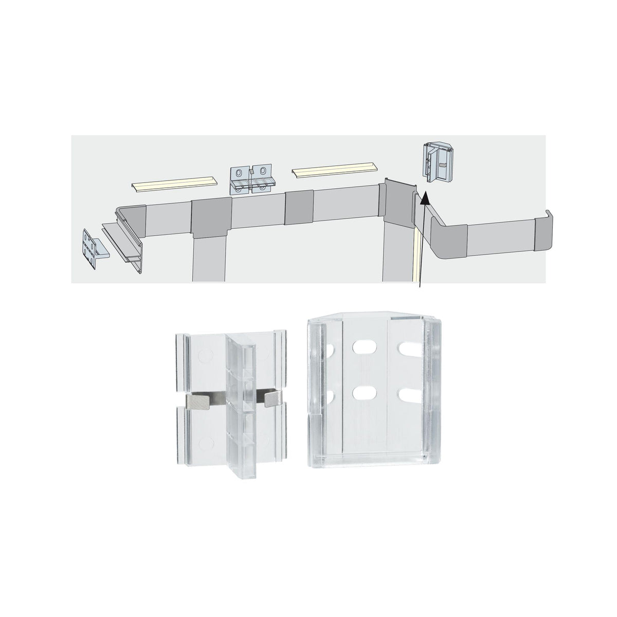 LED Strip Profil Duo Montage-Set Clix 2er Pack Transparent