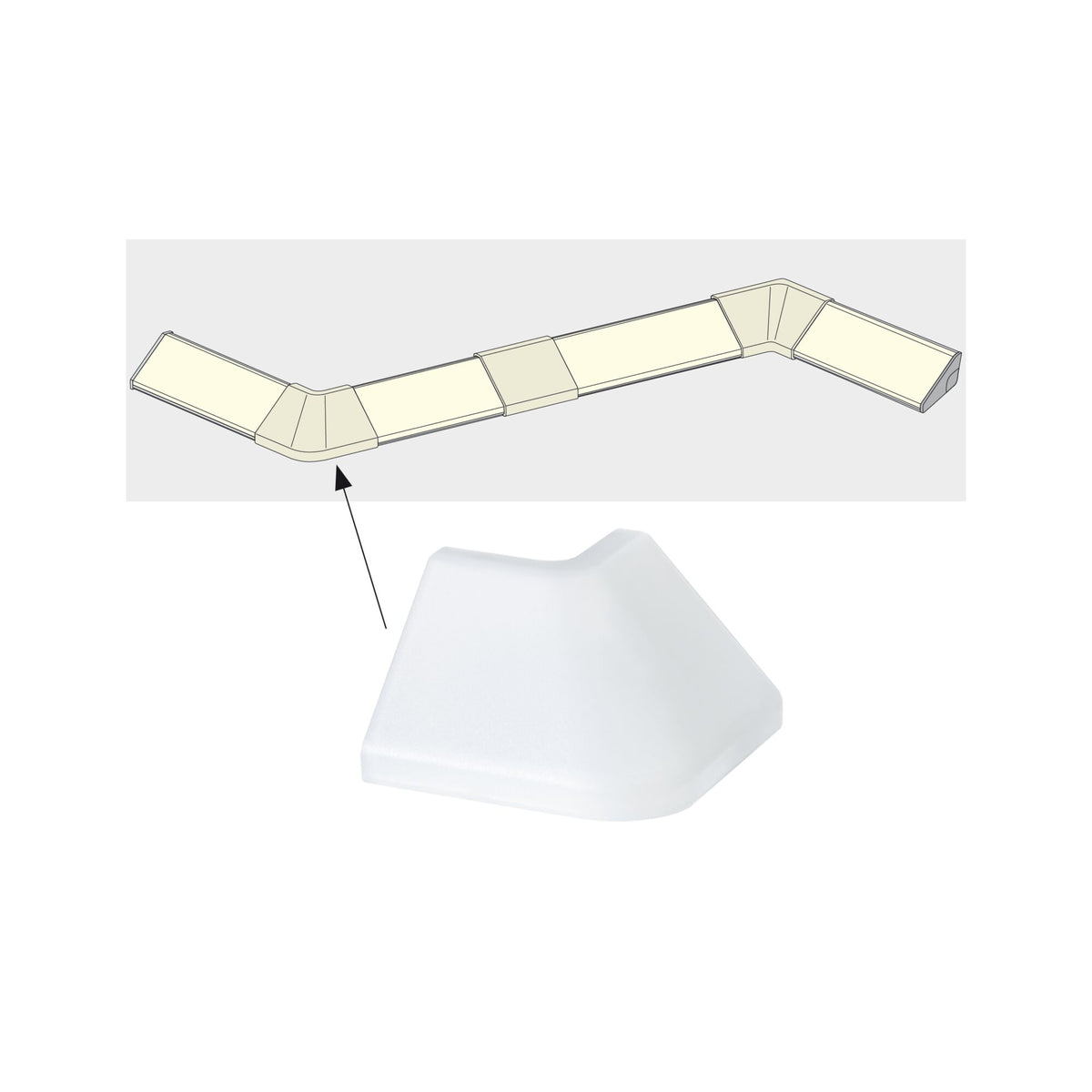 LED Strip Profil Delta Verbinder Outside Corner 2er Set Satin