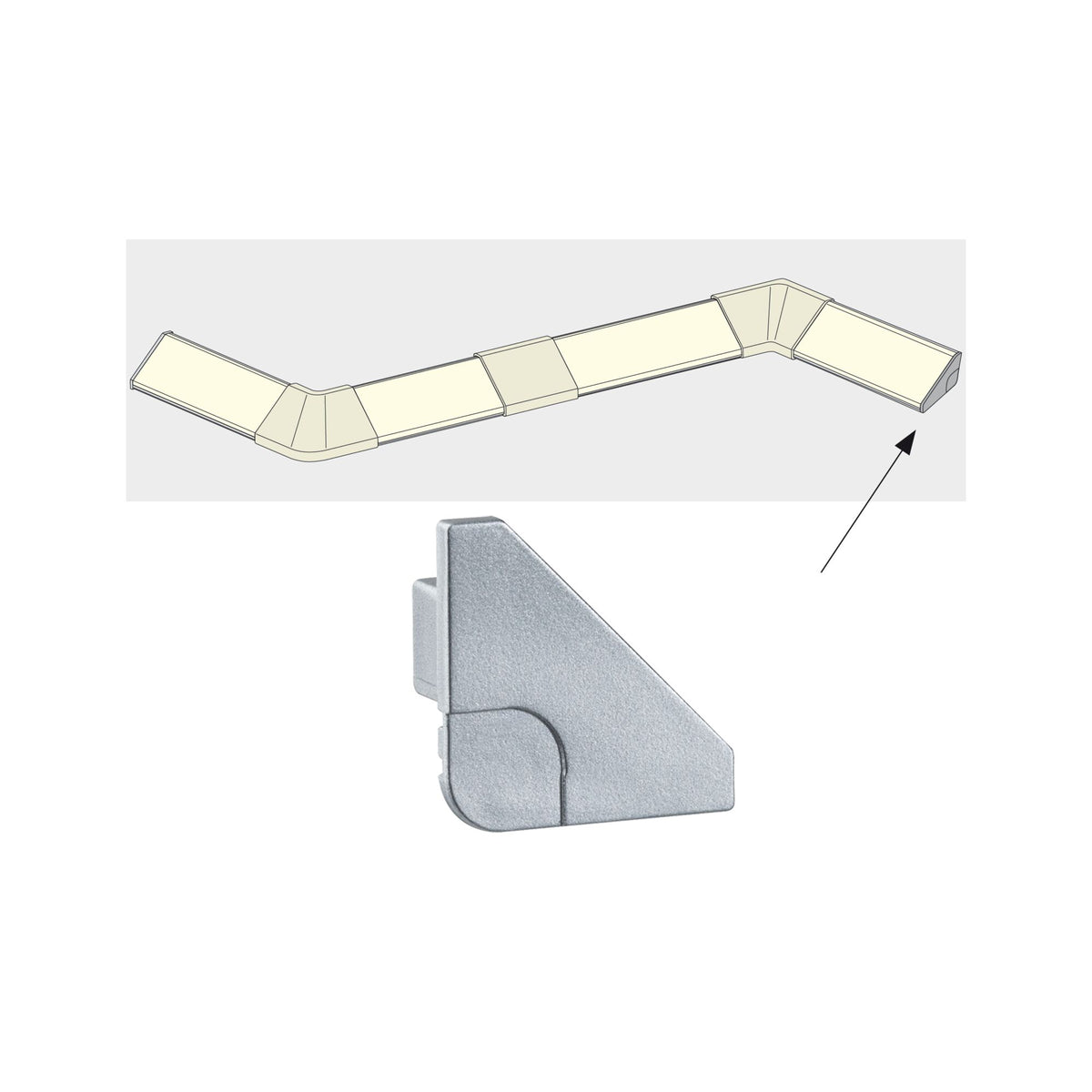 LED Strip Profil Delta Verbinder End Cap 2er Set Alu matt