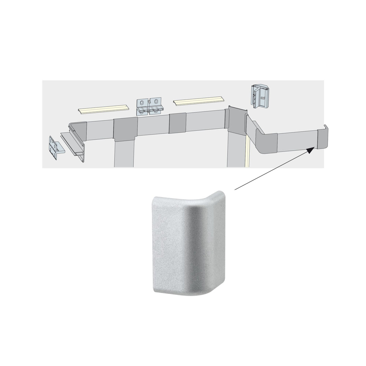 LED Strip Profil Duo Verbinder End Cap 2er Set Alu matt