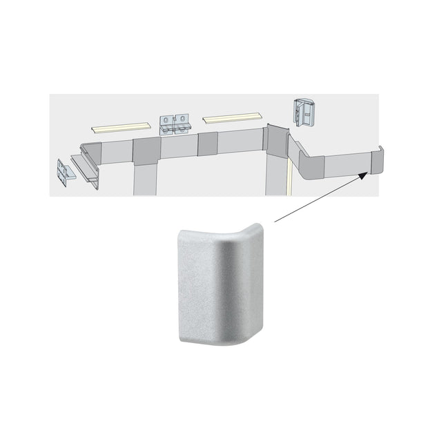 LED Strip Profil Duo Verbinder End Cap 2er Set Alu matt