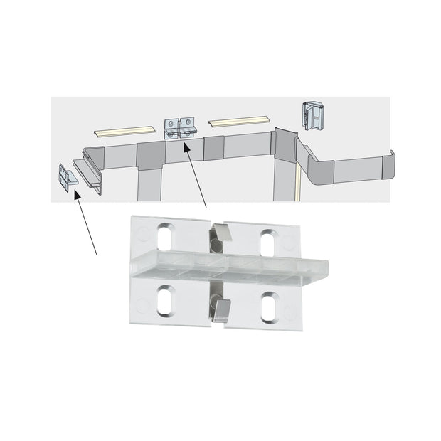 LED Strip Profil Duo Montage-Set Fixture 4er Set Transparent