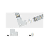 MaxLED Zubehoer Verbinder Eck-Stueck 25x25mm max. 144W Weiss