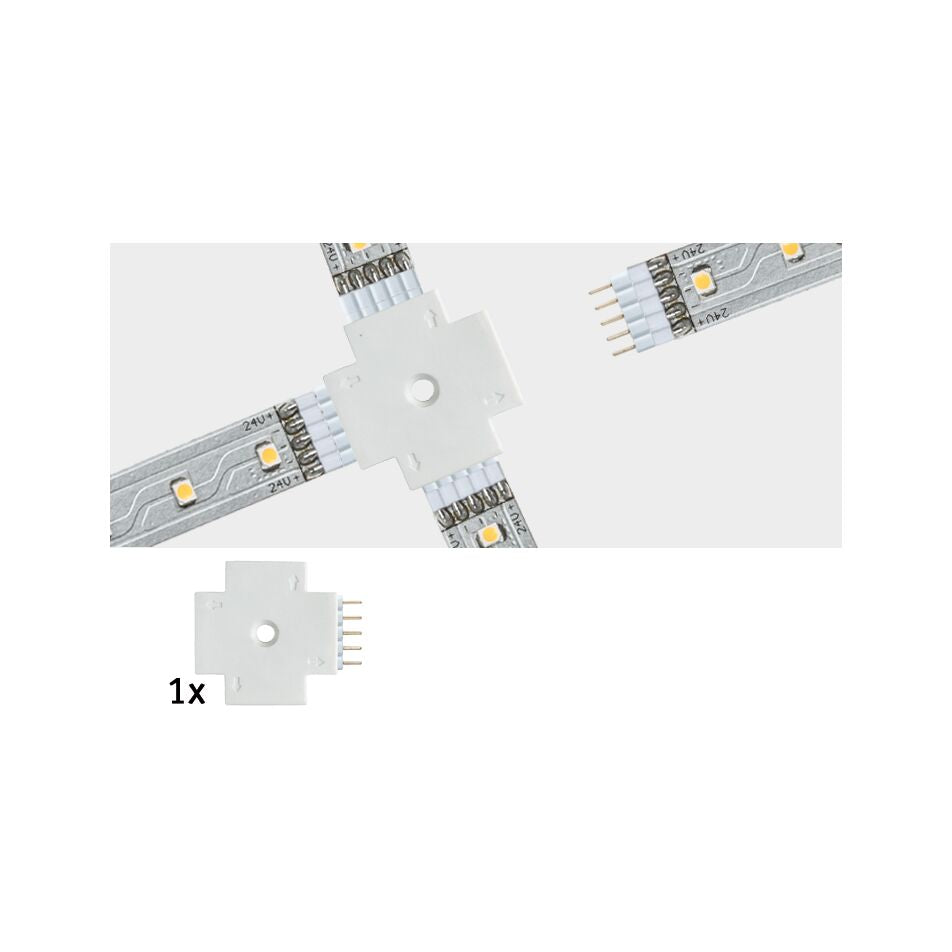 MaxLED Zubehoer Verbinder X-Stueck Weiss