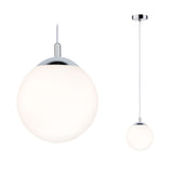 Pendelleuchte Globe IP44 E27 max. 20W Satin/Chrom dimmbar