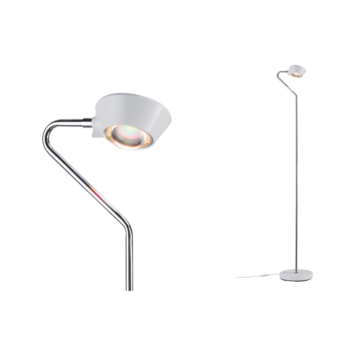LED Stehleuchte 3-Step-Dim Ramos 2700K 560lm / 220lm 7,5W / 3,5W Weiss matt/Chrom