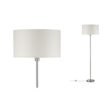 Stehleuchte Tessa E27 max. 60W Creme/Eisen gebuerstet Metall/Stoff