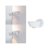 LED Wandleuchte Sabik IP44 2700K 570lm / 360lm 230V 9W / 4,5W dimmbar Weiss matt
