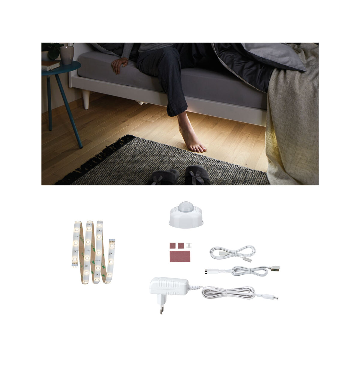 YourLED LED Strip Night PIR-Sensor Bettlicht mit Bewegungssensor 1m beschichtet 3W 273lm/m 39 LEDs/m 3000K 6VA