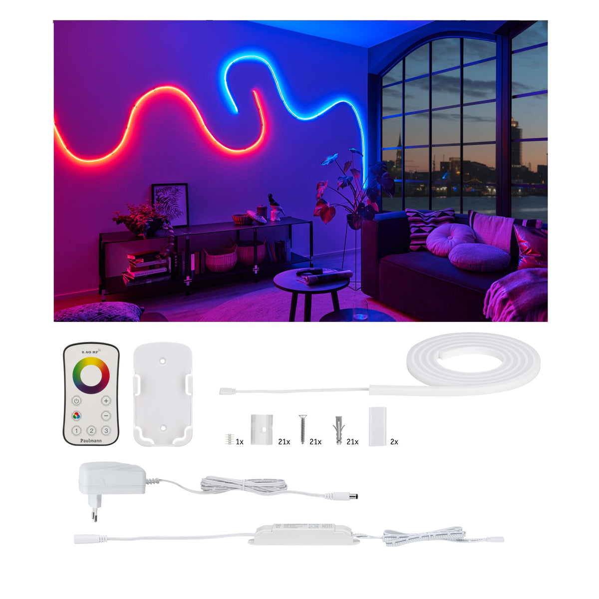 MaxLED Flow LED Strip Basisset RGB 1,5m beschichtet 13,5W 400lm/m 120 LEDs/m RGB 24VA