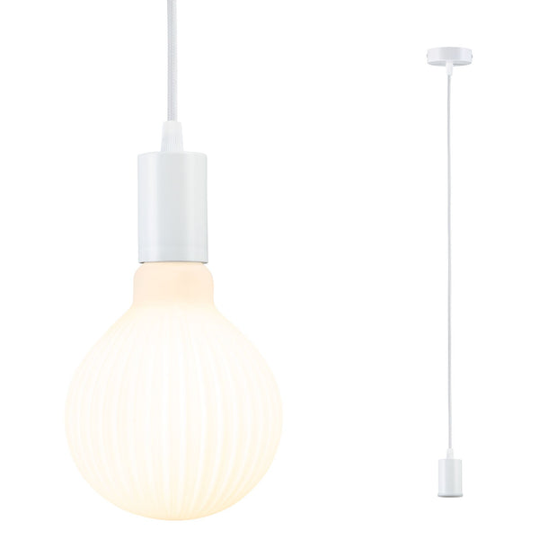 Pendelleuchte Ravi IP44 E27 max. 60W Weiss matt dimmbar