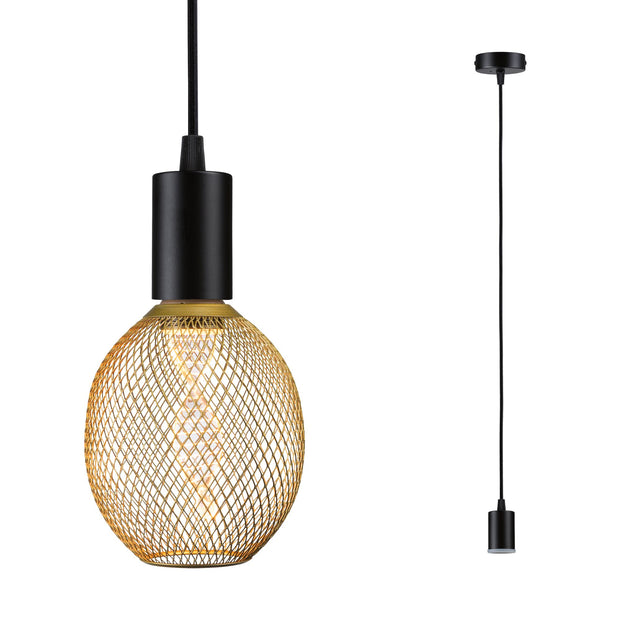 Pendelleuchte Ravi IP44 E27 max. 60W Schwarz matt dimmbar