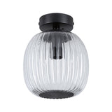 LED Deckenleuchte Ruya IP44 E14 230V max. 20W dimmbar Glas/Schwarz matt