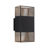LED Wandleuchte Tharin IP44 3000K 120x250mm 2x3,7W Schwarz
