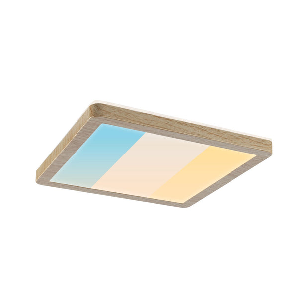 LED Panel Atria Shine White Select IP44 eckig 190x190mm 8W 1160lm 3000 - 6500K Holzoptik