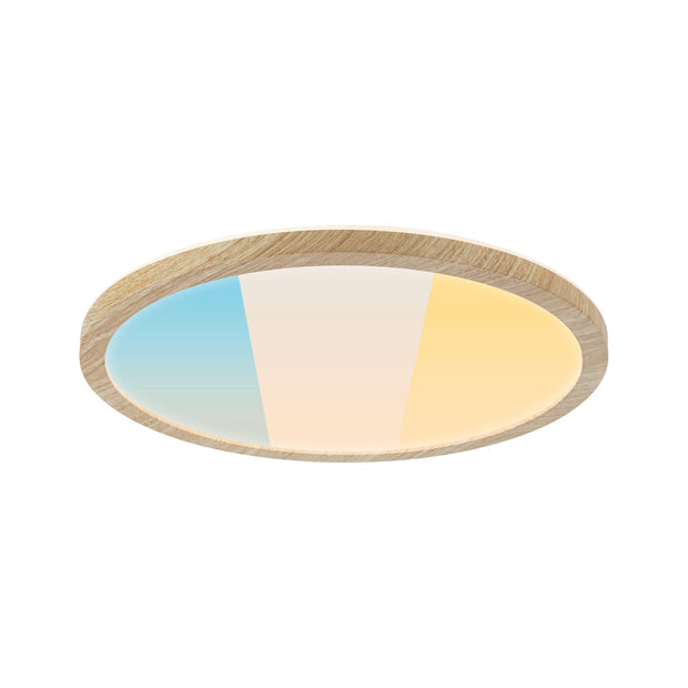LED Panel Atria Shine White Select IP44 rund 298mm 14,8W 2250lm 3000 - 6500K Holzoptik