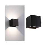 LED Akkuwandleuchte Nyara IP44 3000K 100x104mm 2x1W Schwarz
