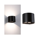 LED Akkuwandleuchte Nyora IP44 3000K 135x120mm 2x1W Schwarz