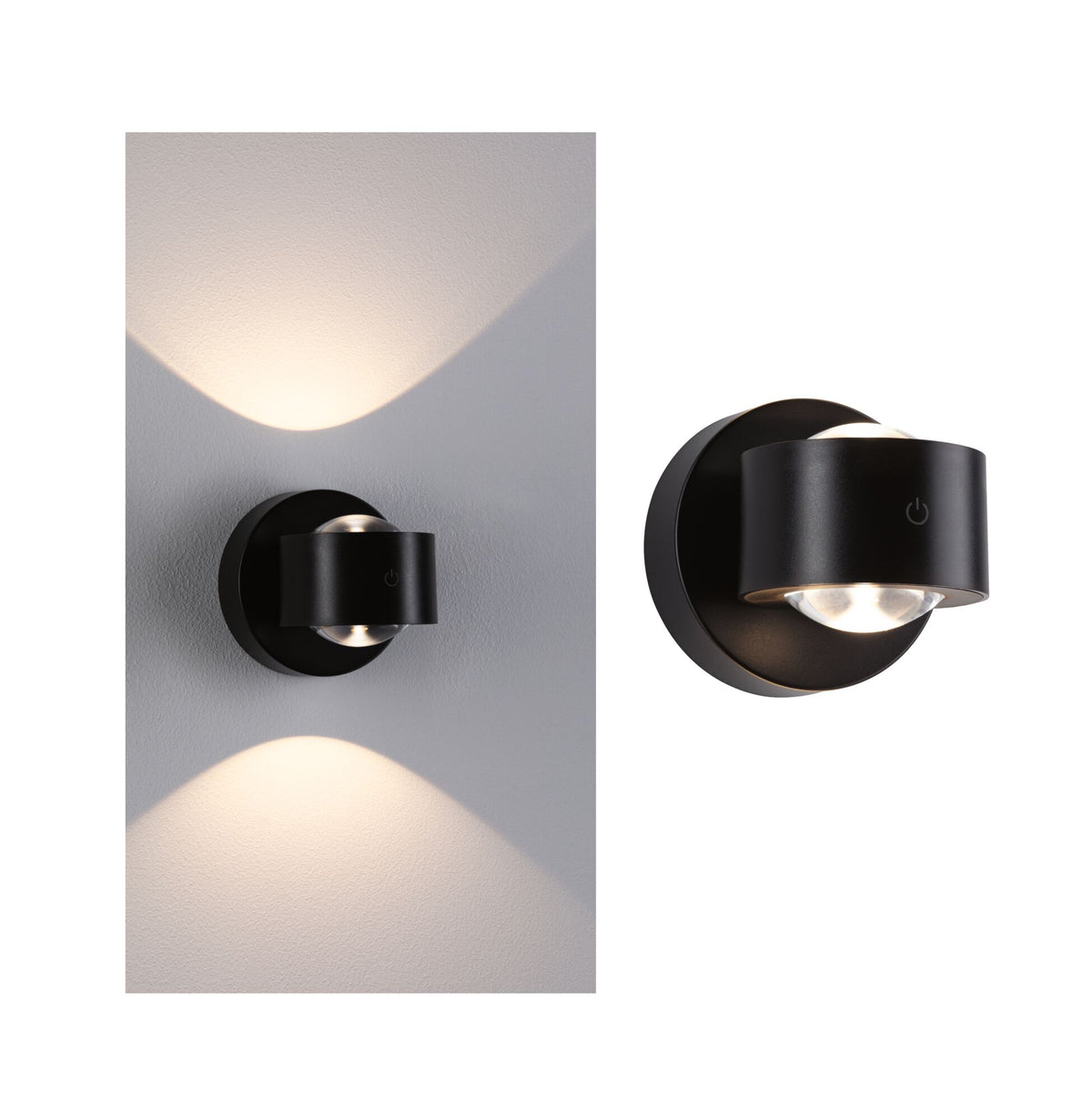 LED Akkuwandleuchte Zorik IP44 dimmbar 2700K 100mm 2x1,1W2x Schwarz