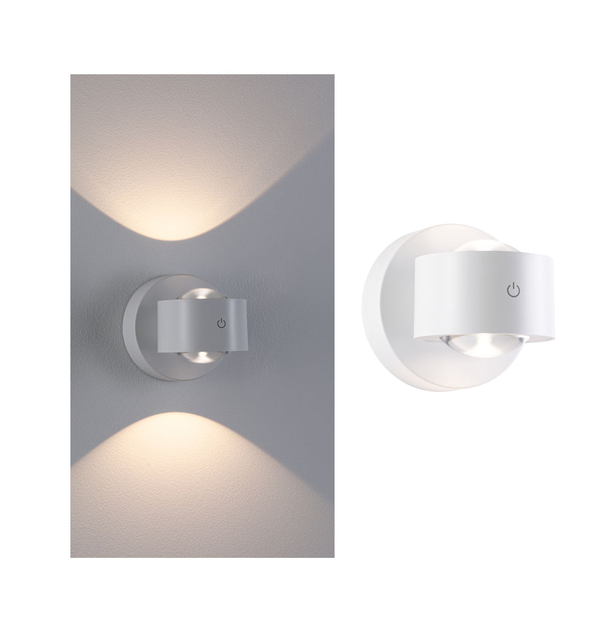 LED Akkuwandleuchte Zorik IP44 dimmbar 2700K 100mm 2x1,1W2x Weiss