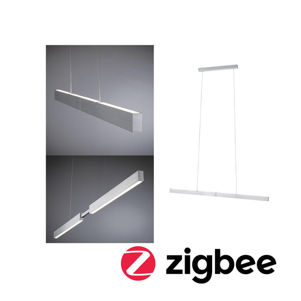 LED Pendelleuchte Smart Home Zigbee 3.0 Aptare RGBW+ dimmbar 2x2240lm 2x16W Alu gebuerstet