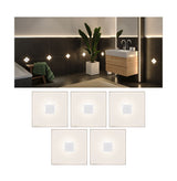 LumiTiles LED Fliesen Square 5er-Set IP44 100x100mm 5x20lm 230/12V 5x0,8W 2700K Weiss Kunststoff/Aluminium
