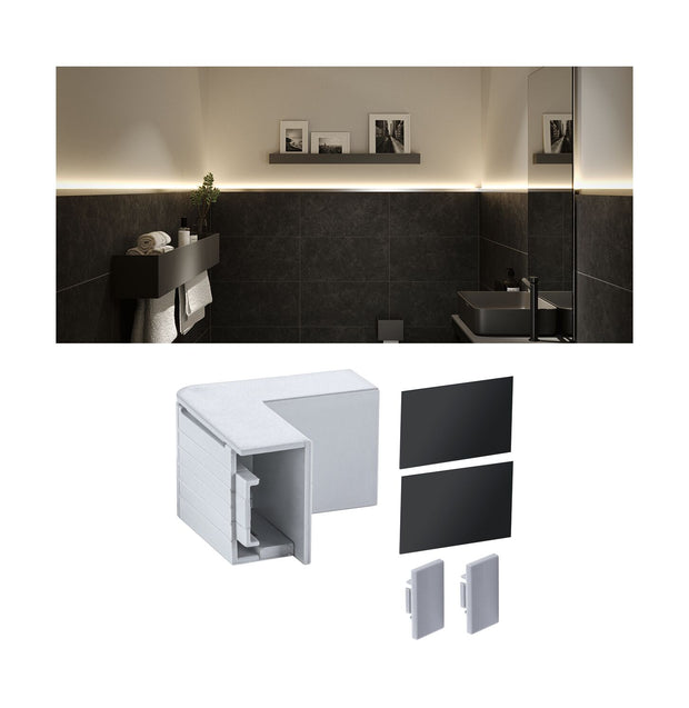 LumiTiles Zubehoer Profil Top Abdeckung 40x40mm Telegrau