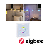 LumiTiles Zubehoer Smart Home Zigbee 3.0 Square Touch Modul IP44 100x100mm RGBW+ Weiss Kunststoff/Aluminium